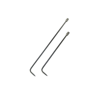 Ilgaz Edition 2-Piece 360° Rotatable Single Bend Reverse Sharp-Tip White Steel PDR Tools – Paintless Dent Repair Rods InoxPDR