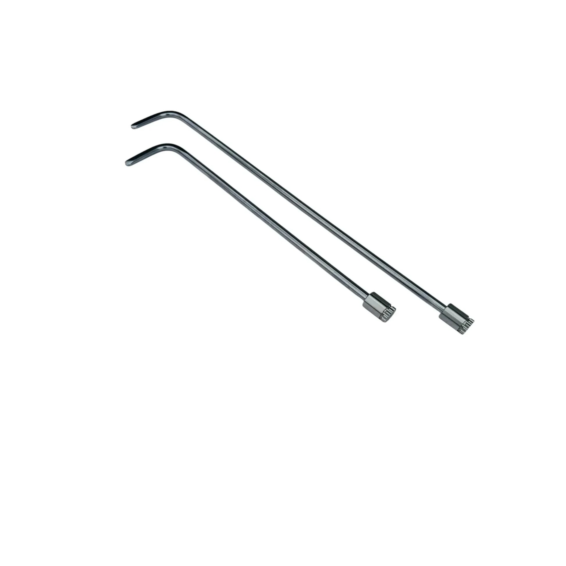 Erbora Edition 2-Piece 360° Rotatable Single Bend Round Tip White Steel PDR Tools – Paintless Dent Repair Rods InoxPDR