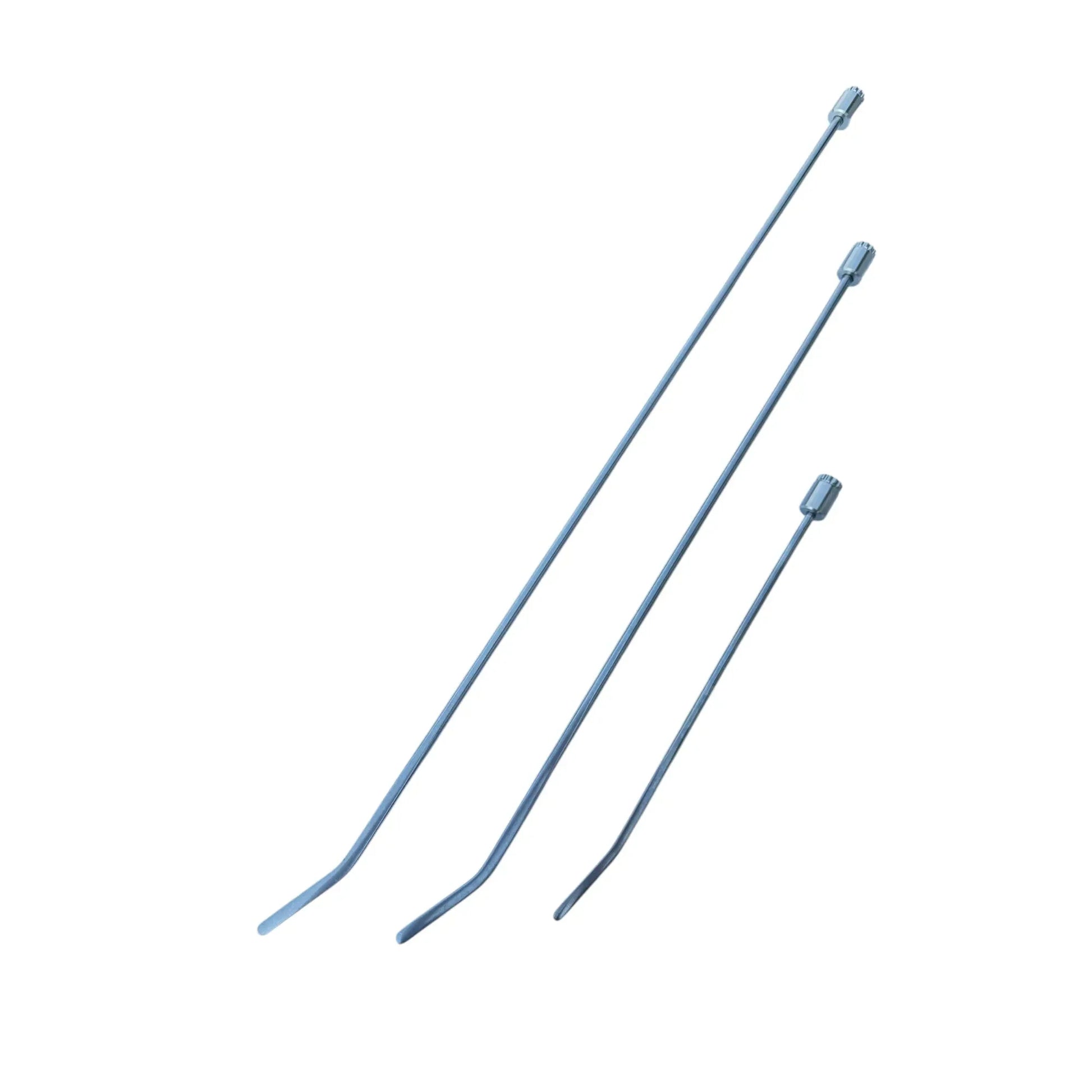 Orlenta Edition 3-Piece 360° Rotatable Single Bend Round Tip White Steel PDR Tools – Paintless Dent Repair Rods InoxPDR